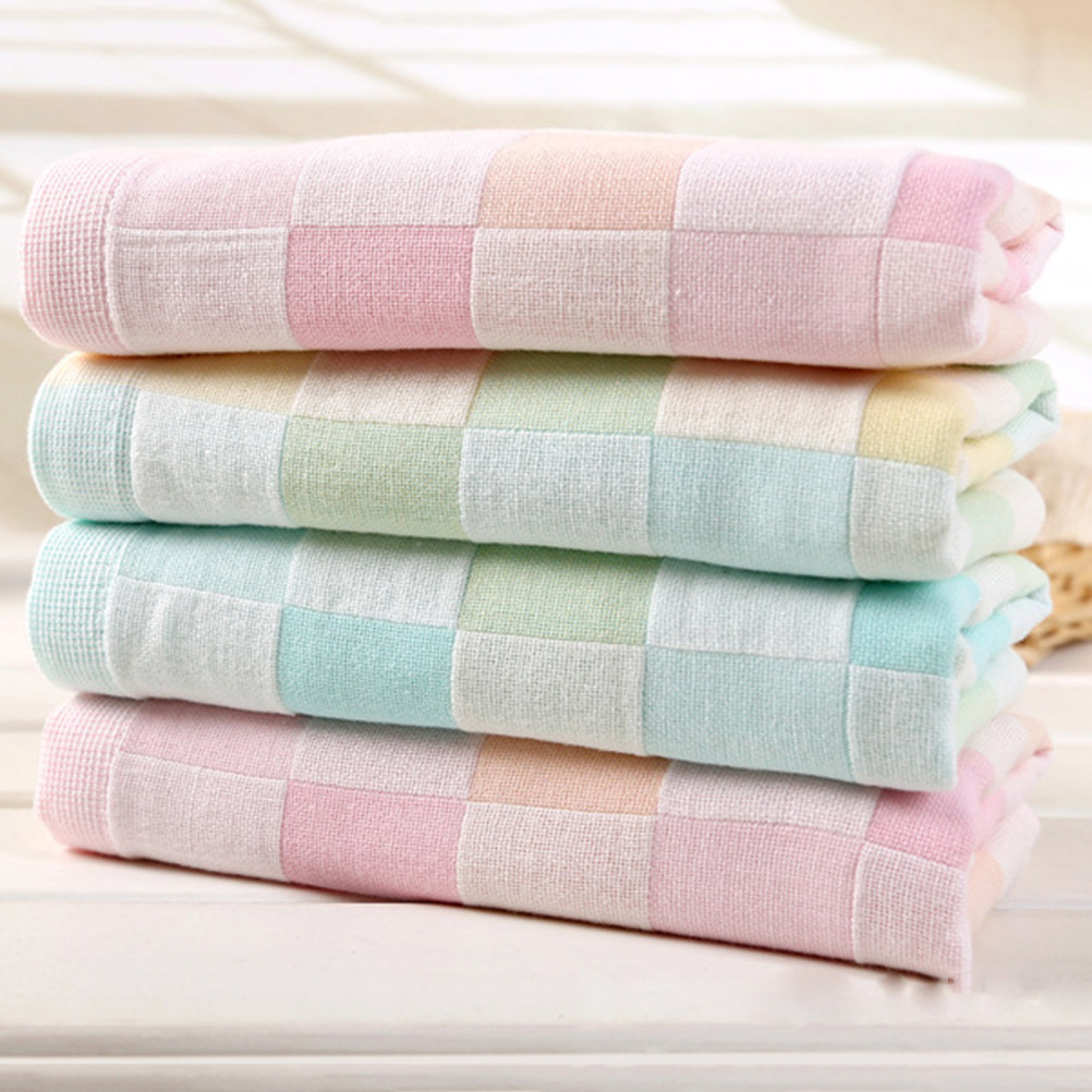 Home Textiles Pakistan - 3Pcs Gauze Towels Double-Layer Thickened Plaid