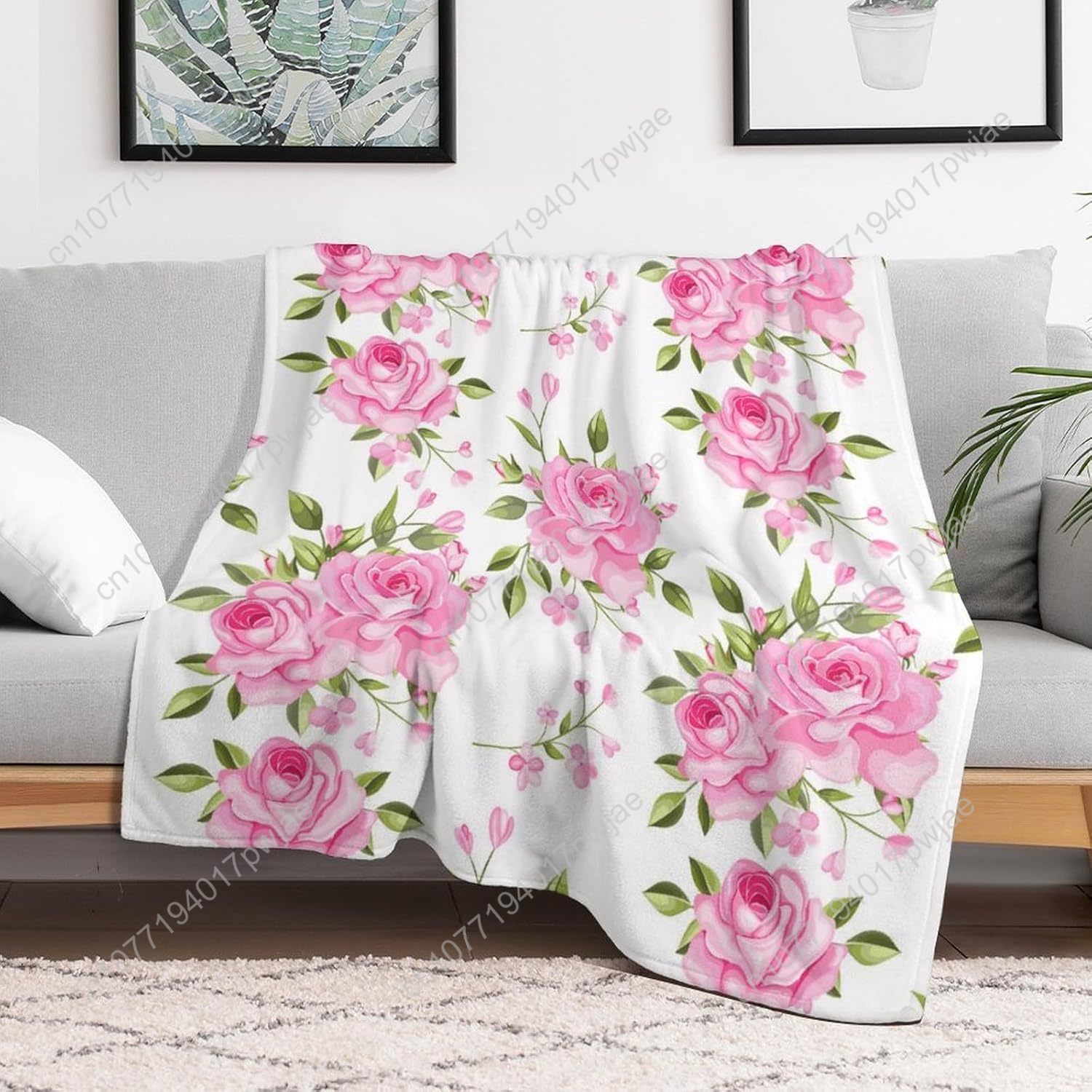Pink Flower Throw Blanket Flor - Home Textiles Usa review and price