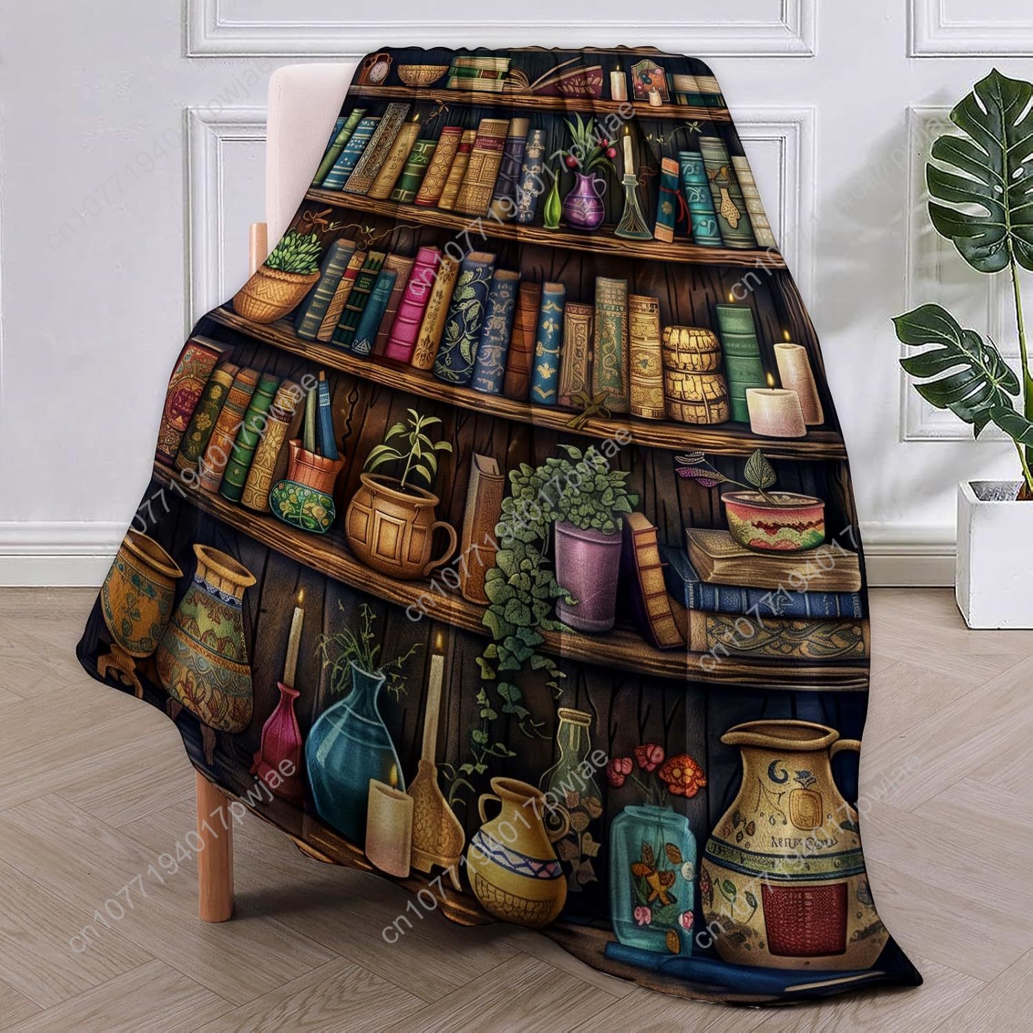 Vintage Bookshelf Blanket Read - Vintage Home Textiles review and price