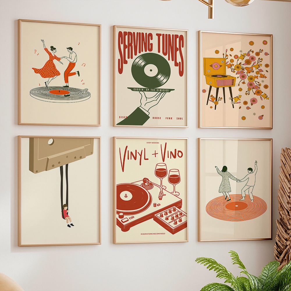 1pc Vintage Music Canvas Poste - Vintage Home Textiles review and price