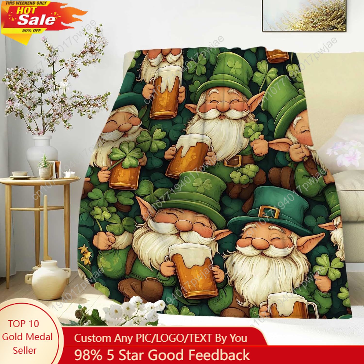 St. Patrick’s Day Gnome Throw  - Home Textiles Usa review and price
