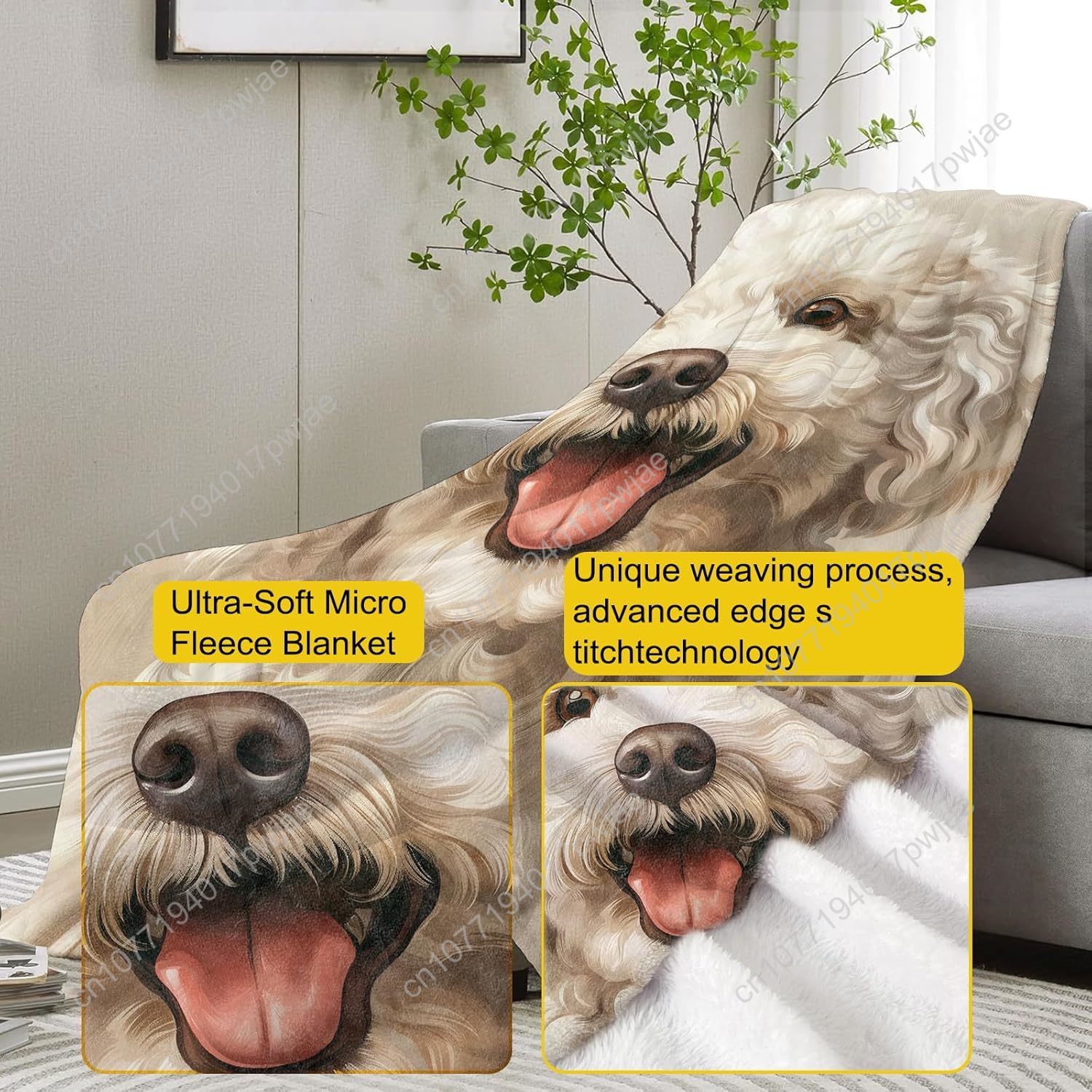 Joyful Poodle Portrait Blanket - Home Textiles Usa review and price