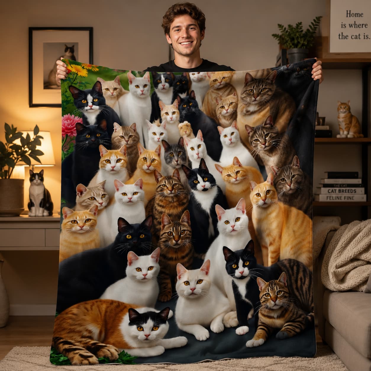 1pc Cat Group Soft Blanket, Su - Home Textiles Group review and price